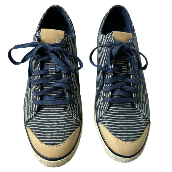 The Hundreds Hickory Railroad Stripe Canvas Leather Sneakers 10.5 - Picture 2 of 12